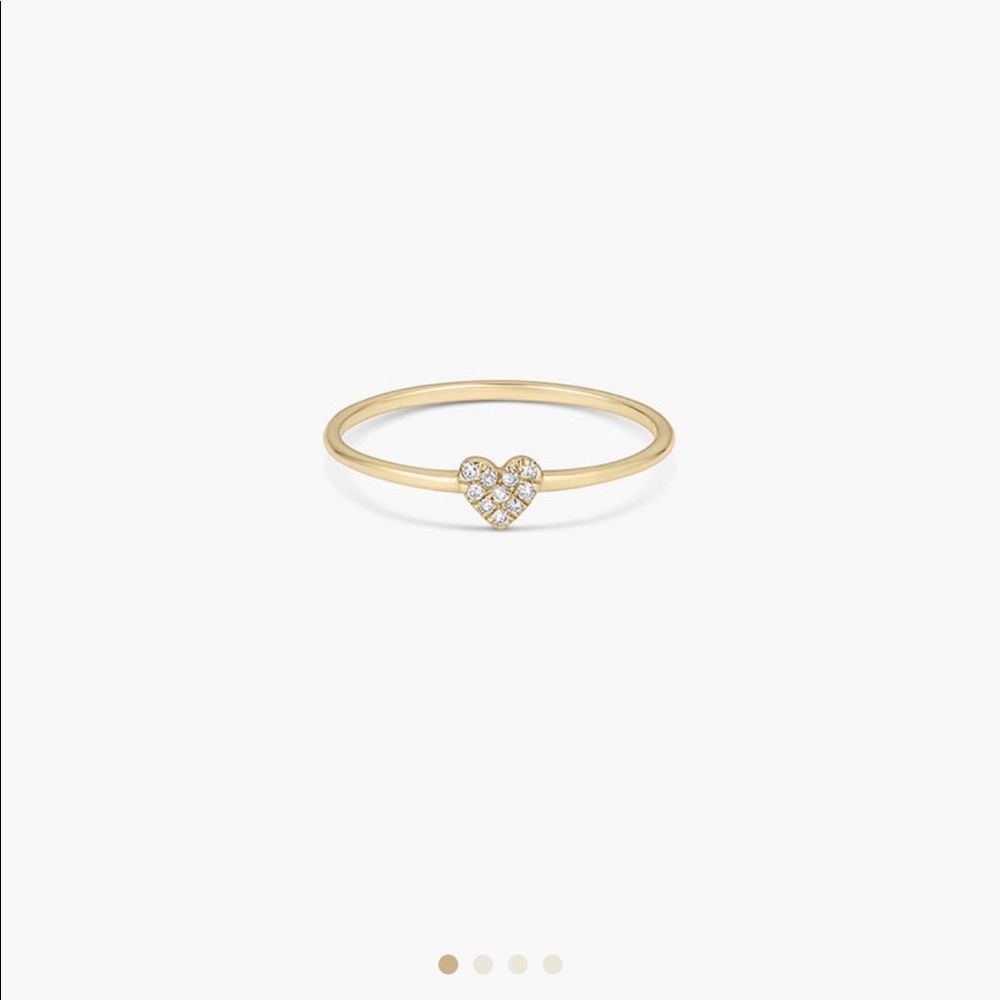 Gorjana Diamond Heart Pave Ring Size 4